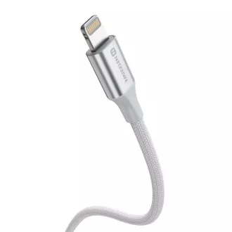 SWISSTEN DATOVÝ KABEL TEXTILE II USB-C / LIGHTNING 1,5 M BÍLÝ
