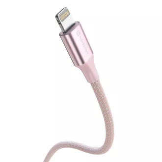 SWISSTEN DATOVÝ KABEL TEXTILE II USB-C / LIGHTNING 1,5 M RŮŽOVÝ