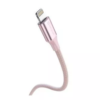 SWISSTEN DATOVÝ KABEL TEXTILE II USB-C / LIGHTNING 1,5 M RŮŽOVÝ