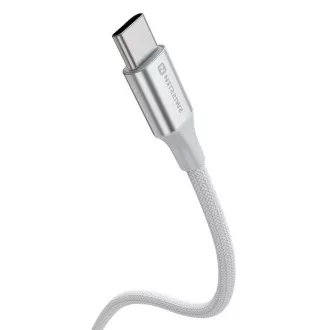 SWISSTEN DATOVÝ KABEL TEXTILE II USB-C / USB-C 1,5 M BÍLÝ