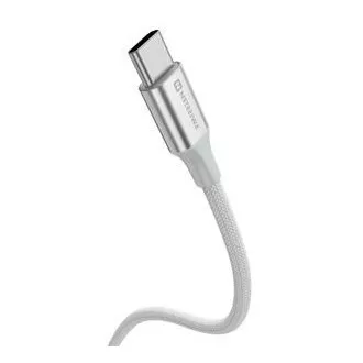 SWISSTEN DATOVÝ KABEL TEXTILE II USB-C / USB-C 1,5 M BÍLÝ
