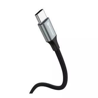 SWISSTEN DATOVÝ KABEL TEXTILE II USB-C / USB-C 1,5 M ČERNÝ