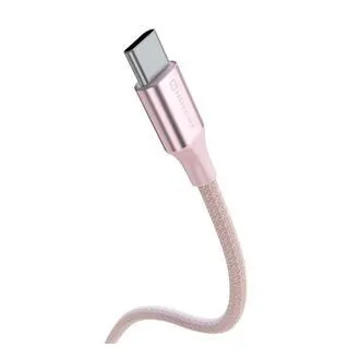 SWISSTEN DATOVÝ KABEL TEXTILE II USB-C / USB-C 1,5 M RŮŽOVÝ