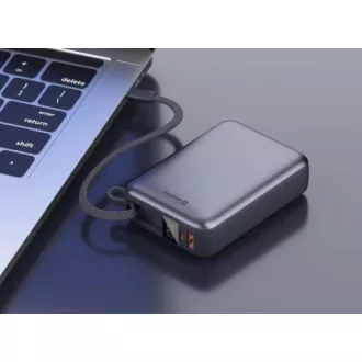 SWISSTEN POWER BANK 20000 mAh 45W S INTEGROVANÝM KABELEM USB-C VESMÍRNĚ STŘÍBRNÁ