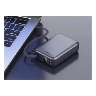 SWISSTEN POWER BANK 20000 mAh 45W S INTEGROVANÝM KABELEM USB-C VESMÍRNĚ STŘÍBRNÁ
