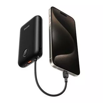 SWISSTEN POWER BANK VOLTBOX 35W 30000 mAh S INTEGROVANÝMI KABELY USB-C A LIGHTNING ČERNÁ