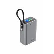 SWISSTEN POWER BANK CESTOVNÍ 25000 mAh (96.25Wh) 100W S INTEGROVANÝM KABELEM USB-C ŠEDÁ