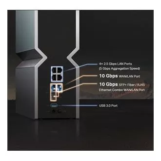 TP-Link Archer BE800 - BE19000 WiFi 7 router, 1x 10GWAN, 4x 2.5GLAN, 1x 10GLAN/SFP+, USB, 2,4/5/6GHz, HomeShield, EasyMesh