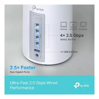 TP-Link Deco BE65(2-pack) BE9300 Třípásmový systém Mesh WiFi 7 pro celou domácnost, 4x 2.5GLAN, USB, 2,4/5/6GHz, HomeShield