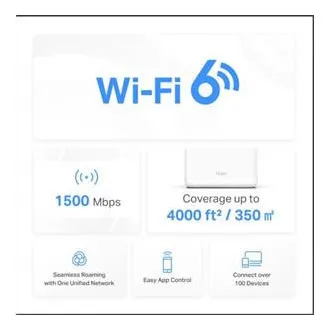 TP-Link WiFi router Mercusys Halo H60X(2-pack) WiFi 6, AX1500, 3x GLAN2,4/5 GHz - Použité