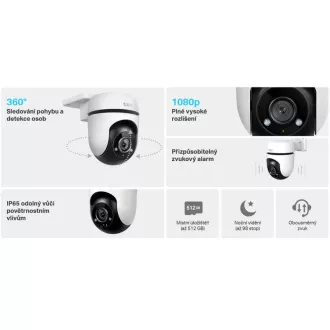 TP-Link Tapo C500 - Venkovní WiFi kamera PTZ dome, 2MP (1920x1080), ONVIF
