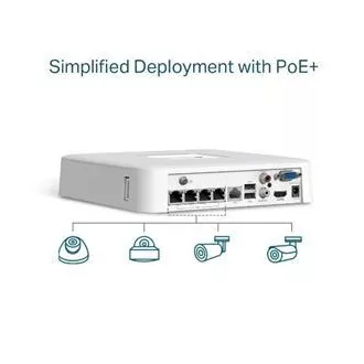 TP-LINK Záznamové zařízení VIGI NVR1104H-4P 4 kanálů, 4x Lan s PoE, 2x USB
