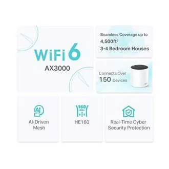 TP-Link Deco X55(2-pack) - AX3000 Wi-Fi 6 Mesh systém pro pokrytí celé domácnosti - HomeShield - (2-pack)