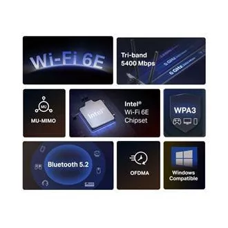 MERCUSYS MA86XE - PCI Express Adaptér AXE5400, Bezdrátový WiFi 6E