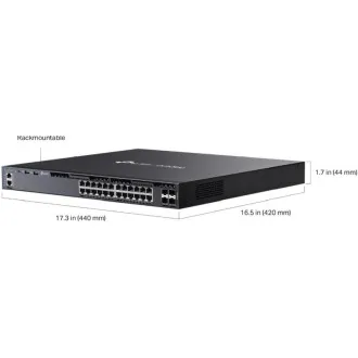 TP-Link SG6428XHP Omada 24 portový gigabitový RJ45 stackable L3 PoE+ switch, 720 W total PoE budget