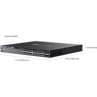 TP-Link SG6428X Omada 24 portový gigabitový RJ45 stackable L3 switch, 4×10 Gbps SFP+ sloty