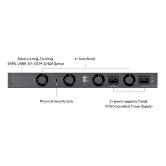 TP-Link SG6428X Omada 24 portový gigabitový RJ45 stackable L3 switch, 4×10 Gbps SFP+ sloty