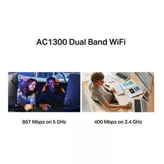 MERCUSYS MA30H - AC1300 Bezdrátový dvoupásmový USB adaptér - anténa, s vysokým ziskem