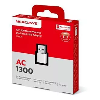 MERCUSYS MA30N - AC1300 Bezdrátový dvoupásmový USB nano adaptér