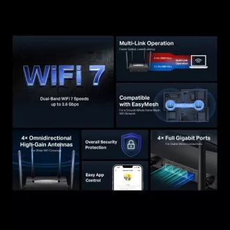 Mercusys MR25BE Dvoupásmový Wi-Fi 7 router BE3600