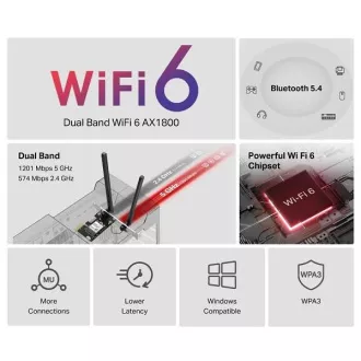 Mercusys MA70XE - Wi-Fi 6 PCIe adaptér s Bluetooth 5.4 AX1800