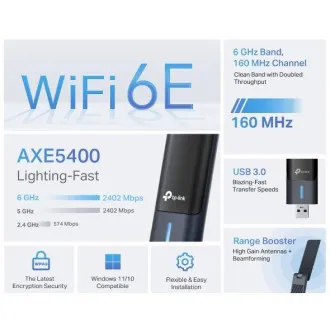 TP-Link Archer TBE400U Plus - Bezdrátový USB adaptér Wi-Fi 7 s vysokouziskovou anténou TP-Link Archer TBE400U Plus - Bezdrátový USB adaptér Wi-Fi 7 s vysokouziskovou anténou