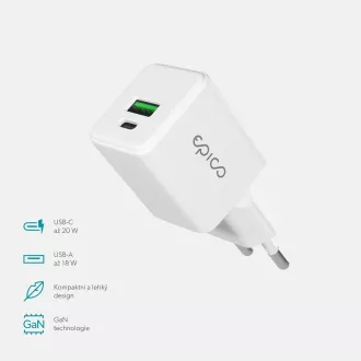 Epico UltraBoost GaN 20W síťový adaptér EA20 - bílá