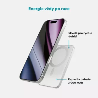 Epico 3000mAh Alu Mag+ PowerBanka EM31 - stříbrná