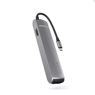 Epico 6v1 Slim Hub 8K s USB-C konektorem - šedá