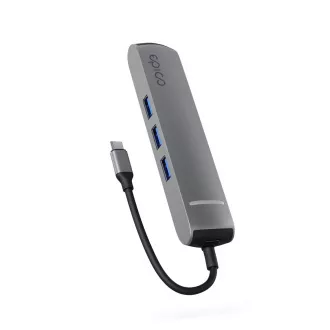 Epico 6v1 Slim Hub 8K s USB-C konektorem - šedá