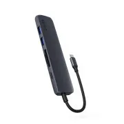 Epico 6v1 hliníkový USB-C 8K hub - inkoustová