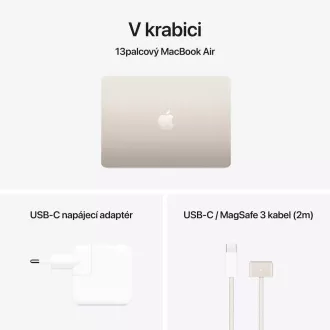 Apple MacBook Air 13"/M4/13,6"/2560x1664/16GB/256GB SSD/M4/Sequoia/Starlight/1R