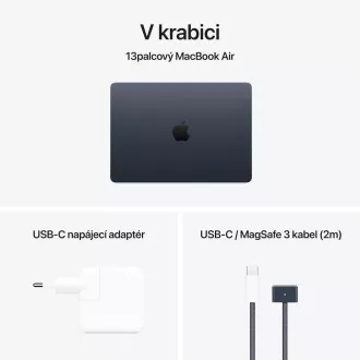 Apple MacBook Air 13"/M4/13,6"/2560x1664/16GB/256GB SSD/M4/Sequoia/Midnight/1R