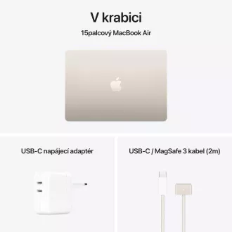 Apple MacBook Air 15"/M4/15,3"/2880x1864/24GB/512GB SSD/M4/Sequoia/Starlight/1R