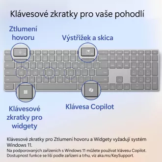 Microsoft Surface Keyboard (2. edice)/Bezdrátová Bluetooth/US layout/Šedá