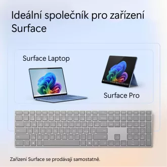 Microsoft Surface Keyboard (2. edice)/Bezdrátová Bluetooth/CZ-SK layout/Šedá
