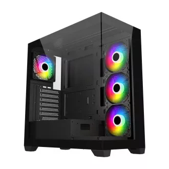 FSP M340-BA/Midi Tower/Transpar./Černá