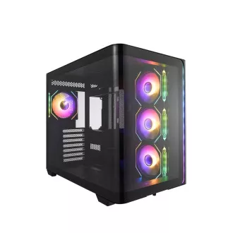 FSP M580-BP/Midi Tower/Transpar./Černá