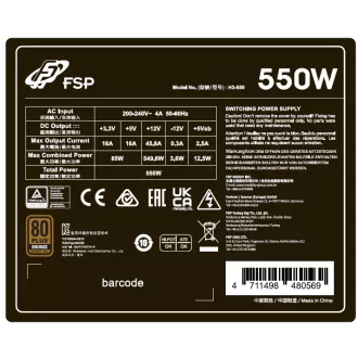 FSP HYPER 80+ PRO/550W/ATX 3.0/80PLUS Bronze 230V/Bulk