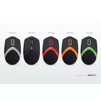 AMEI AM-M101B/Ergonomická/Optická/1 600 DPI/Drátová USB/Černá
