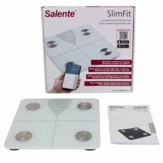 Salente SlimFit, chytrá osobní diagnostická fitness váha, Bluetooth, bílá