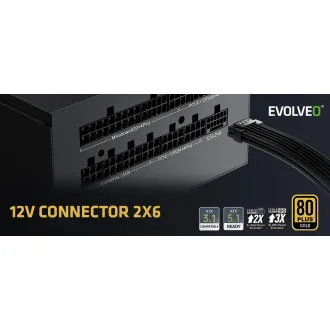 EVOLVEO G1000/1000W/ATX 3.0/80PLUS Gold/Modular