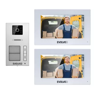 EVOLVEO DoorPhone AP2-2 drátový videotelefon pro dva byty s aplikací, bílý