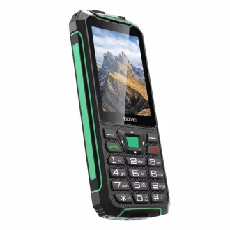 EVOLVEO StrongPhone W4, IP68 odolný Dual SIM telefon, 2,8"LCD, 2500mAh, Powerbanka, černo-zelený