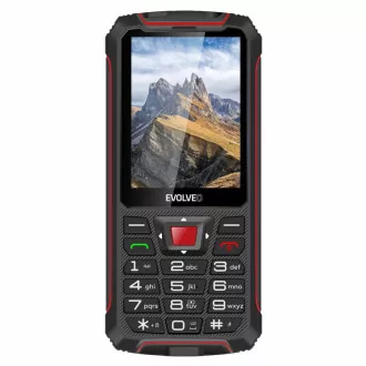 EVOLVEO StrongPhone W4, IP68 odolný Dual SIM telefon, 2,8"LCD, 2500mAh, Powerbanka, černo-červený