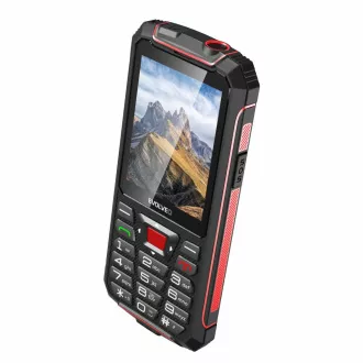 EVOLVEO StrongPhone W4, IP68 odolný Dual SIM telefon, 2,8"LCD, 2500mAh, Powerbanka, černo-červený