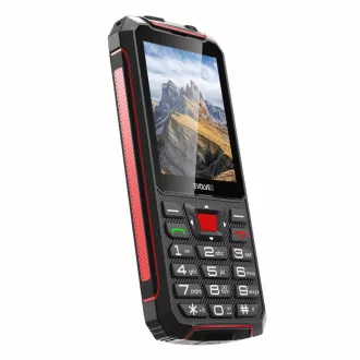 EVOLVEO StrongPhone W4, IP68 odolný Dual SIM telefon, 2,8"LCD, 2500mAh, Powerbanka, černo-červený