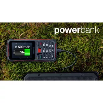 EVOLVEO StrongPhone W4, IP68 odolný Dual SIM telefon, 2,8"LCD, 2500mAh, Powerbanka, černo-červený