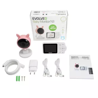 EVOLVEO Baby Monitor N3, dětská videochůvička, růžová