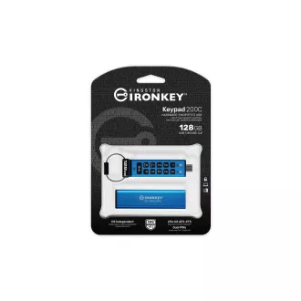 Kingston Ironkey Keypad 200C/128GB/USB 3.0/USB-C/Modrá